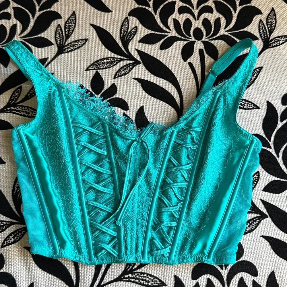 Victorias Secret Lace-Up Capri Sea Corset Top